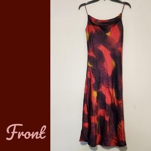 Mikai Red and Purple Slip Dress